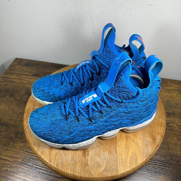 Nike LeBron 15 Hardwood Classics Blue Shoes‎ Mens Size 9 897648-400 - Picture 3 of 8